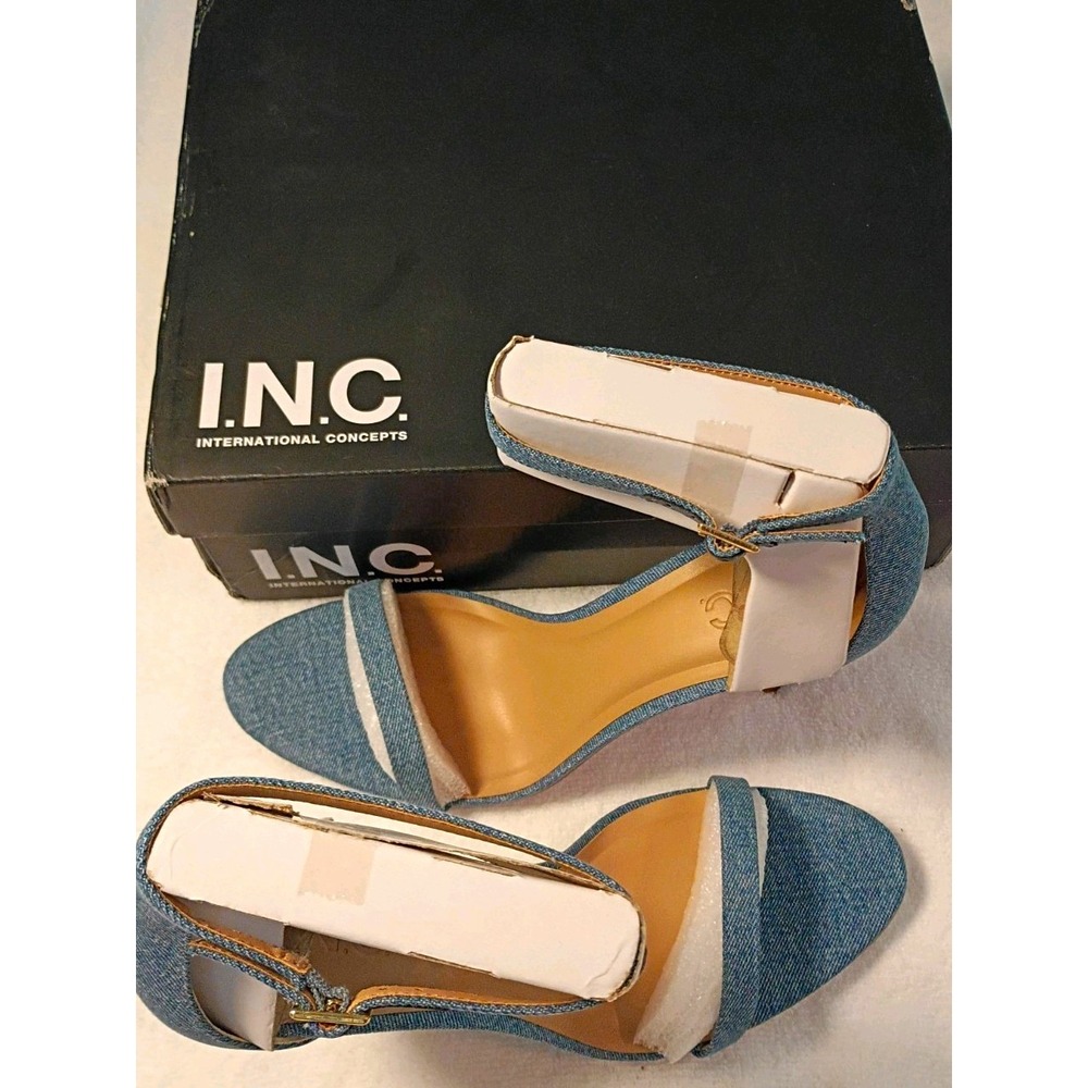 I.N.C. International Concepts Strappy Ankle Strap Open Toe Heels Blue 10 M NIB